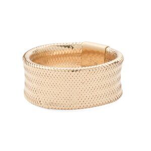 GOLDEN CLEF Gold Made In Italy 14kt Gold Adjustable Mesh Ring